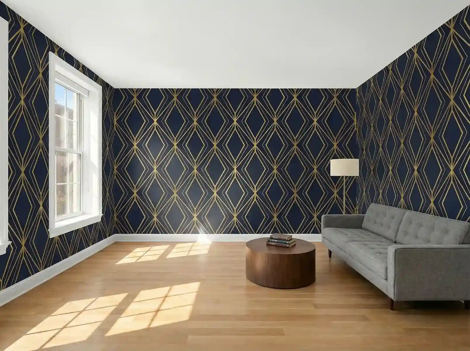 Living room after wallpaper