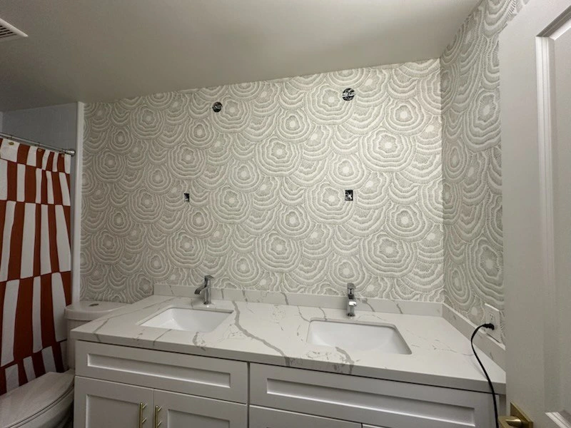 Residential wallpaper installation